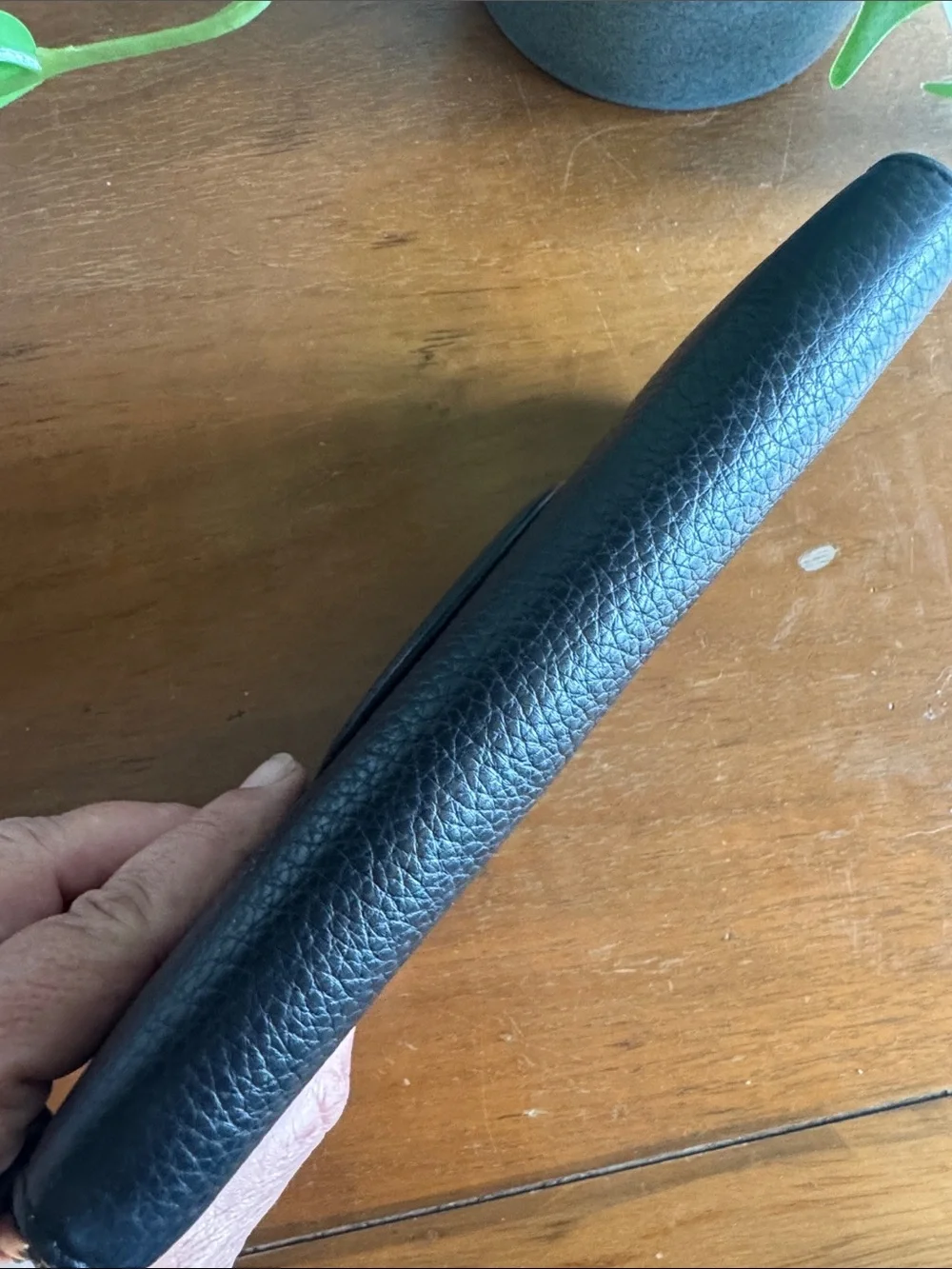 Coach Black Pebbled Leather Zip Wristlet